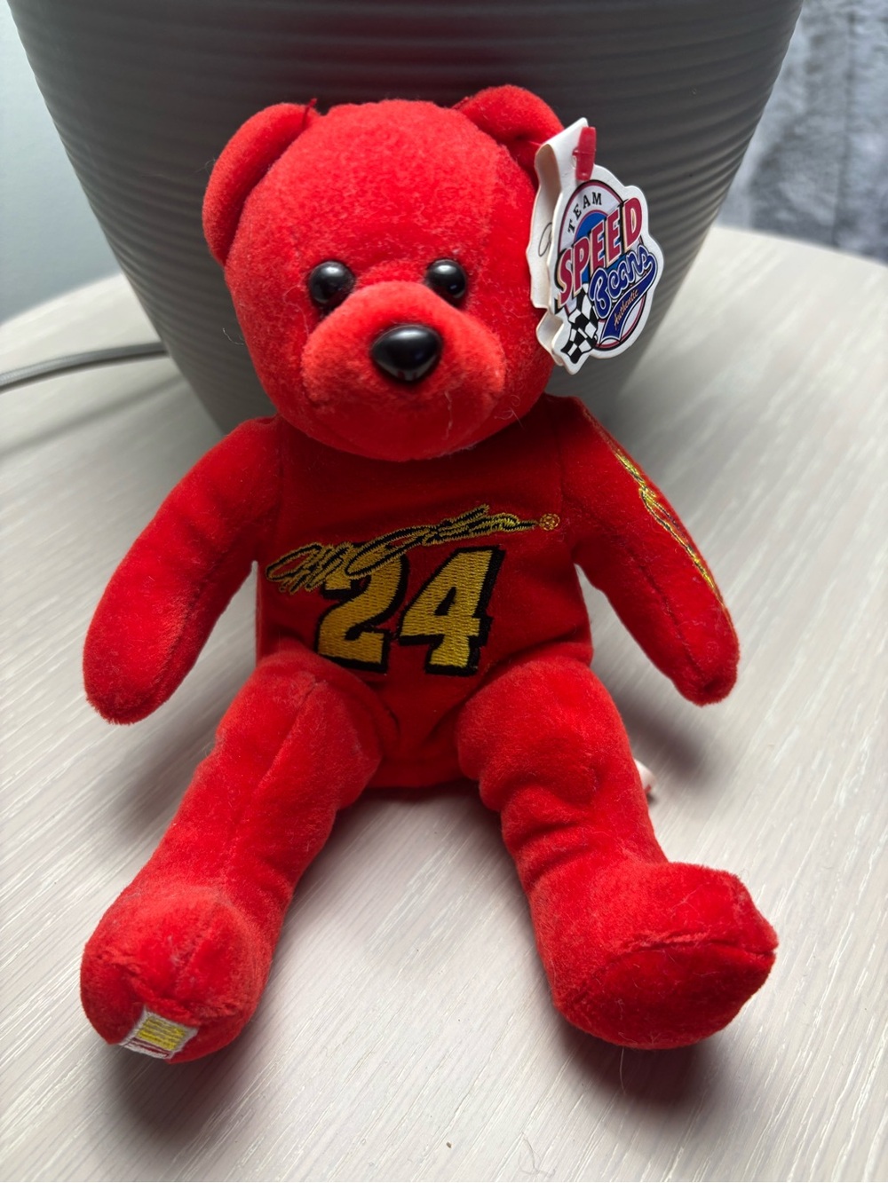 Red Plush Bear with Number 24